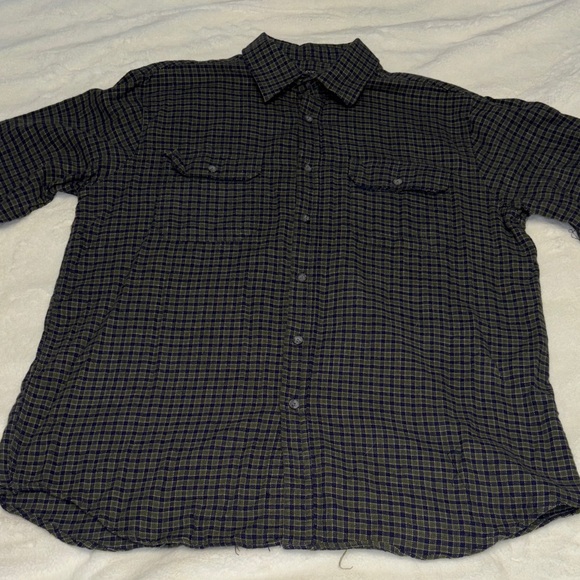 George Other - George Men's Casual flannel Plaid Shirt - Black and Green